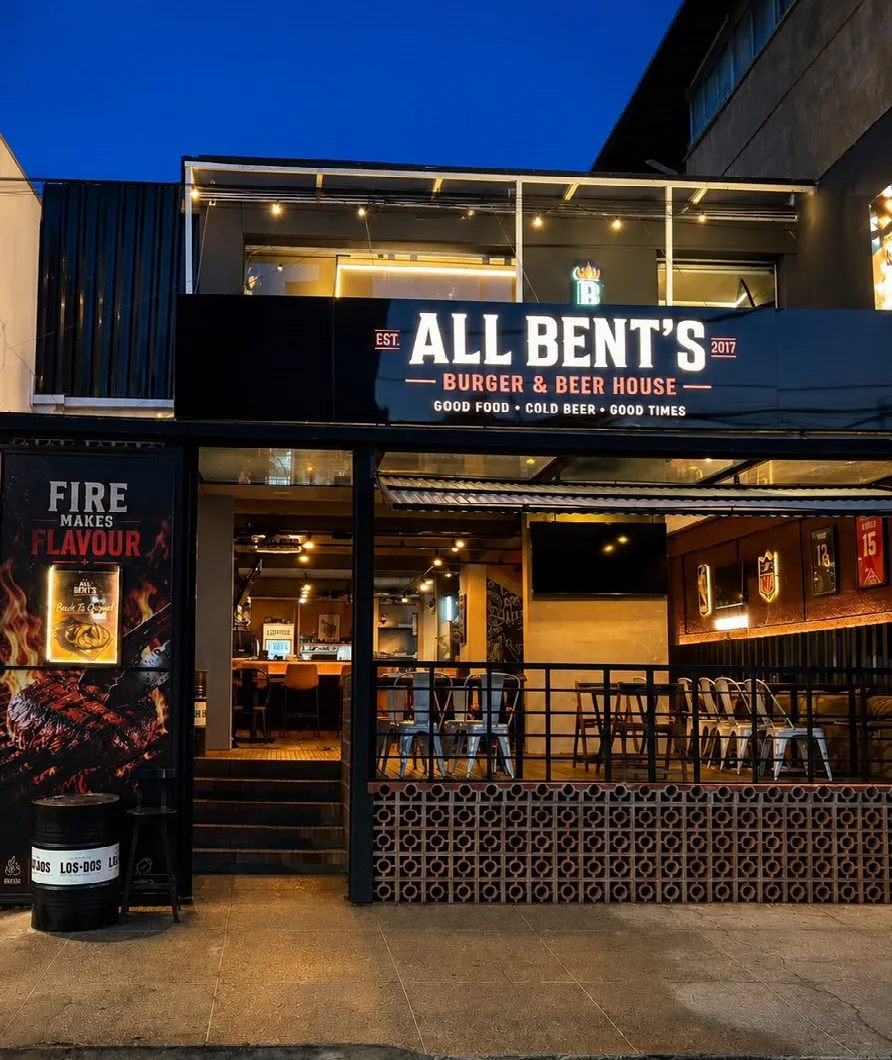 Fachada da All Bent's Burger & Beer House
